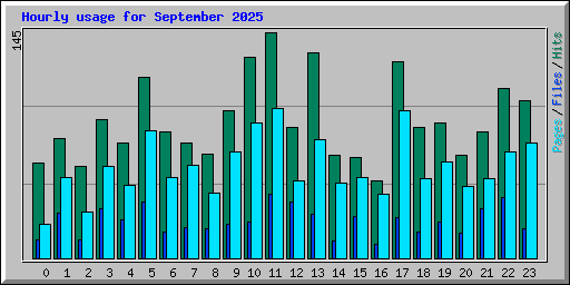 Hourly usage for September 2025