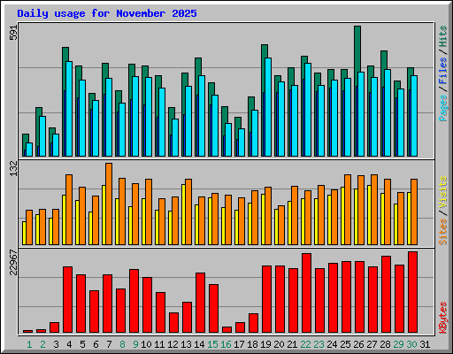 Daily usage for November 2025