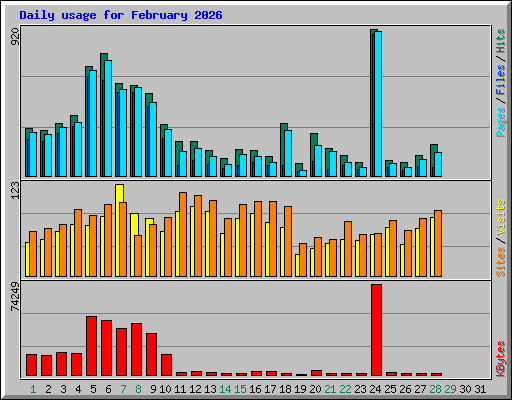 Daily usage for February 2026