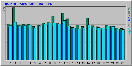Hourly usage for June 2026